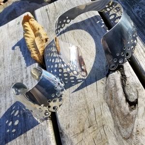 Solid sterling on brass set lot necklace cuff